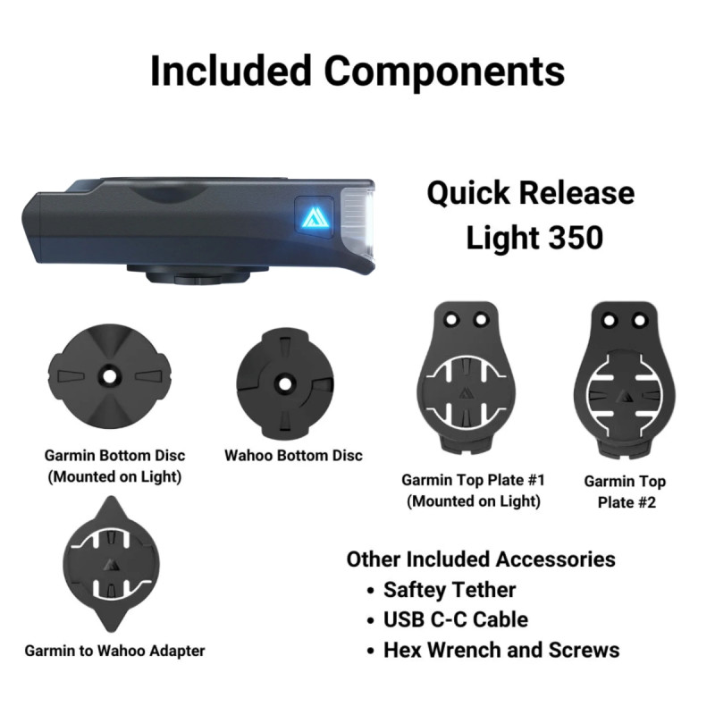 KOM Cycling Quick Release 350 Front Light