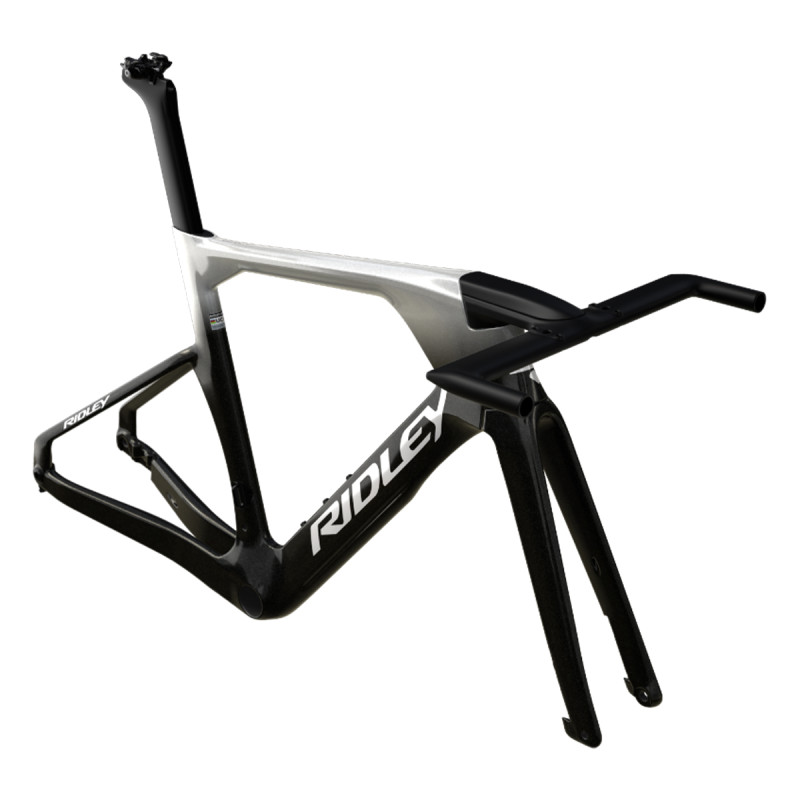Ridley Dean FAST Disc TT Frameset - Metallic Black / Metallic Silver / White - Size S