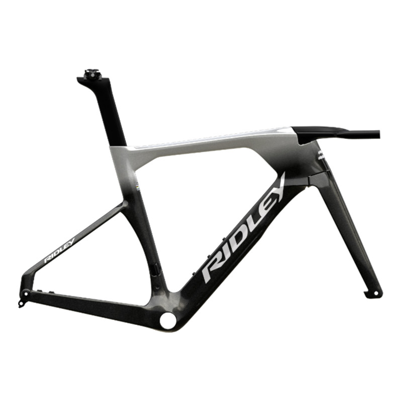 Ridley Dean FAST Disc TT Frameset - Metallic Black / Metallic Silver / White - Size S