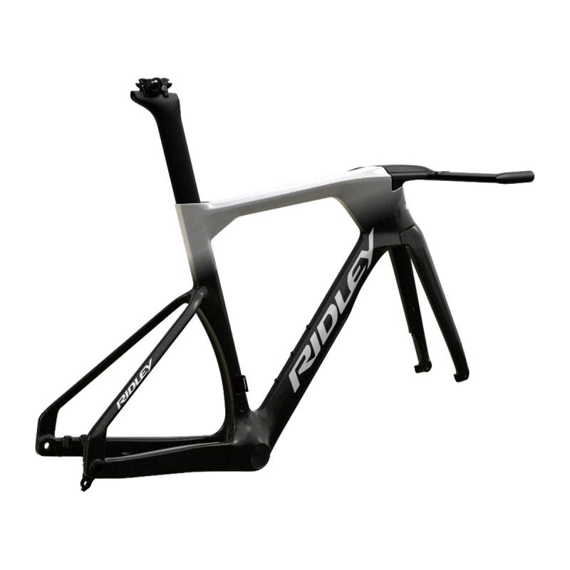 Ridley Dean FAST Disc TT Frameset - Metallic Black / Metallic Silver / White - Size S