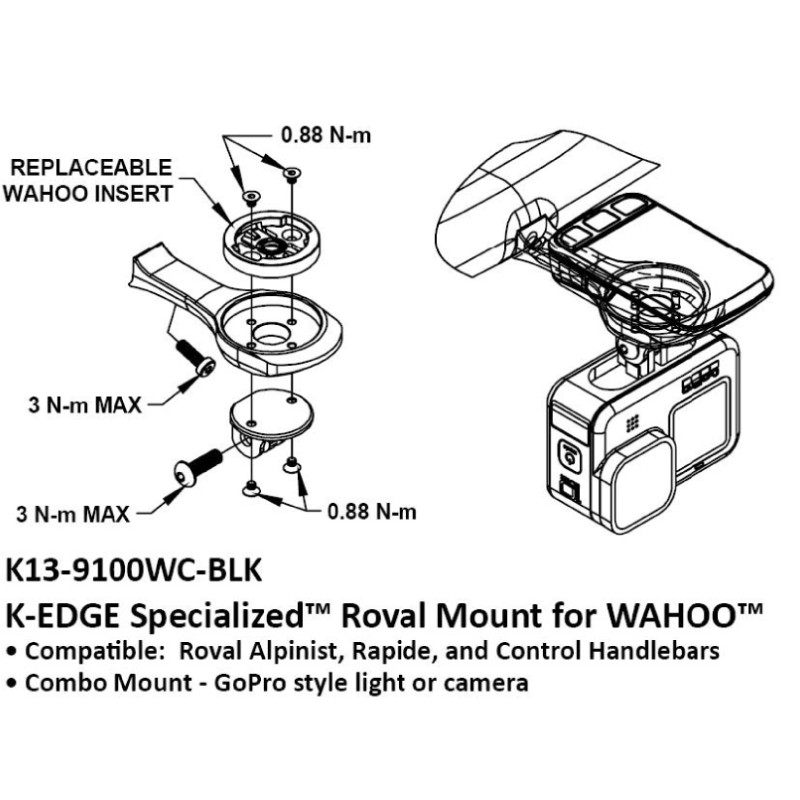 K-EDGE Wahoo Specialized™ Roval Combo Mount